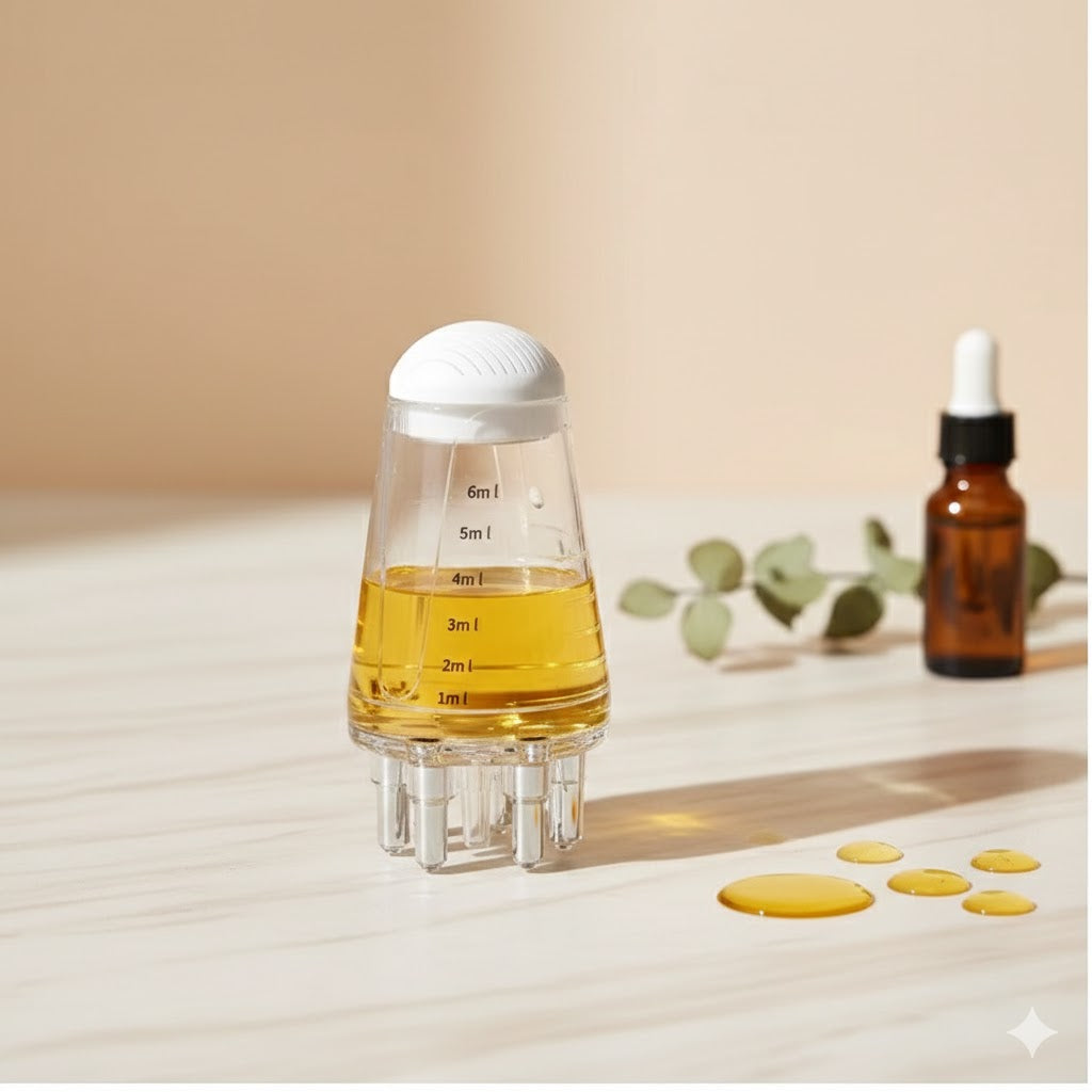 Applicateur d'huile capillaire Velya Care fond beige