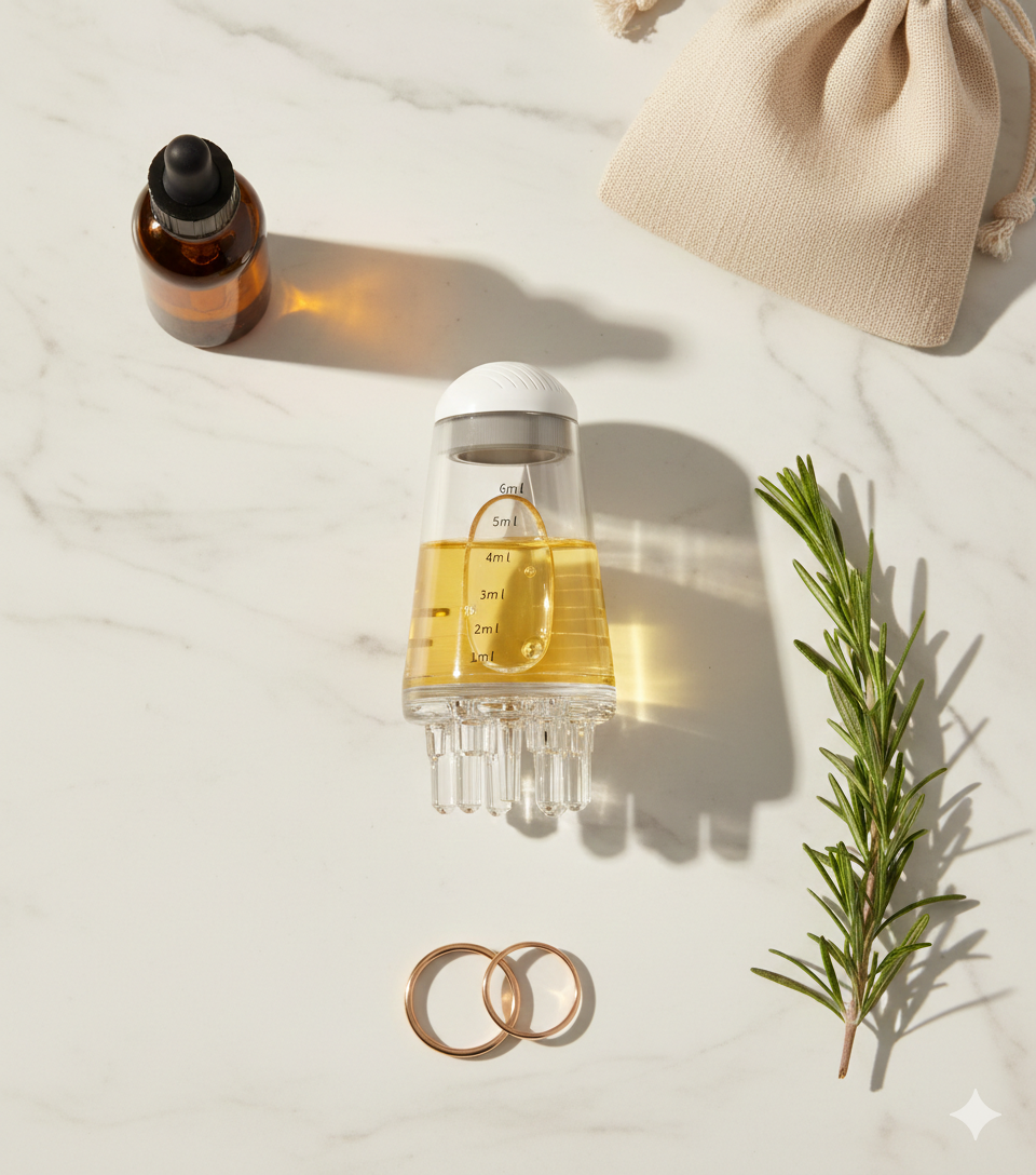 Applicateur Velya Care posé sur fond bois clair avec huile